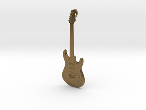 Stratocaster Guitar Pendant in Natural Bronze