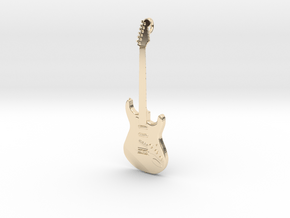 Stratocaster Guitar Pendant in 14k Gold Plated Brass