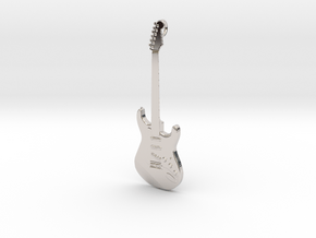 Stratocaster Guitar Pendant in Rhodium Plated Brass