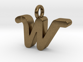 W - Pendant 3mm thk. in Natural Bronze