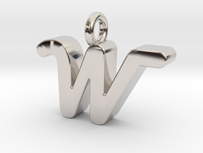 W - Pendant 3mm thk. in Platinum