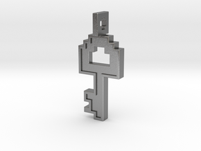 8-bit Key Pendant in Natural Silver