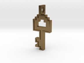 8-bit Key Pendant in Natural Bronze