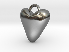 Heart Charm in Polished Silver