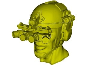 1/16 scale SOCOM operator B helmet & head x 1 in Tan Fine Detail Plastic