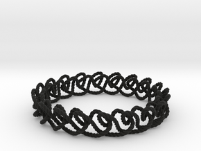 Chain stitch knot bracelet (Rope) in Black Premium Versatile Plastic: Extra Small