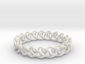 Chain stitch knot bracelet (Rope) in White Natural Versatile Plastic: Small