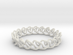 Chain stitch knot bracelet (Rope) in White Natural Versatile Plastic: Large
