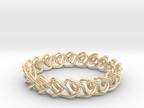 Chain stitch knot bracelet (Circle) in 14k Gold Plated Brass: Small