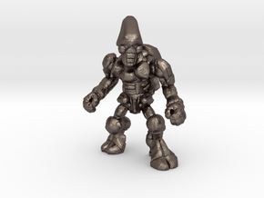 Pillthug, Brawler in Polished Bronzed Silver Steel: Extra Small