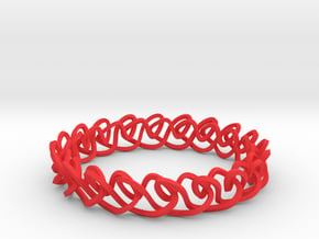 Chain stitch knot bracelet (Square) in Red Processed Versatile Plastic: Medium
