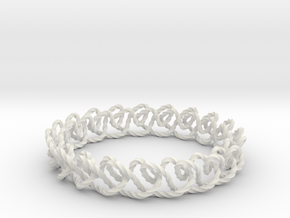 Chain stitch knot bracelet (Twisted square) in White Natural Versatile Plastic: Large