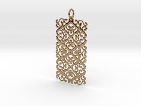 Double Plaque ARABESQUES Pendant in Polished Brass
