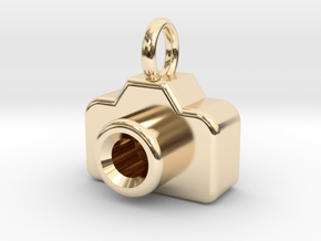 Mini DSLR Camera - Pendant in 14k Gold Plated Brass