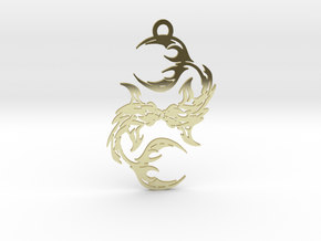 Pisces amulet in 18k Gold Plated Brass