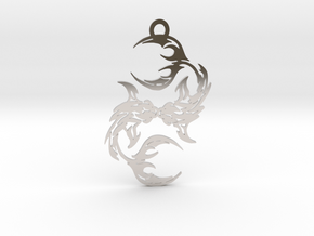 Pisces amulet in Rhodium Plated Brass