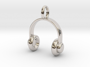 Headset - Pendant in Rhodium Plated Brass