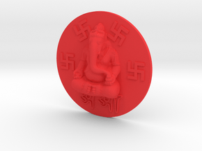 Hindu Ganesha in Red Processed Versatile Plastic
