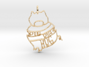 Pig Pig Hug in 14k Gold Plated Brass