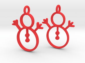 Snowman earrings in Red Processed Versatile Plastic