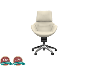 Miniature Elle Conference Chair -  Bentley in White Natural Versatile Plastic: 1:12