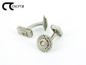 Concept R Bike Cassette Cufflinks  in Polished Nickel Steel