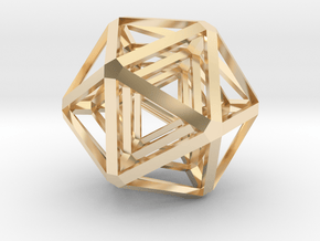 Icosahedron x 3 in 14K Yellow Gold