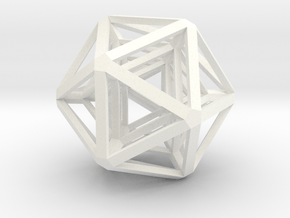 Icosahedron x 3 in White Processed Versatile Plastic