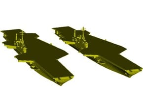 1/1250 scale USS Midway CV-41 aircraft carrier x 2 in Smooth Fine Detail Plastic