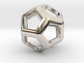 Dodecahedron in Rhodium Plated Brass