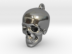 Skull Pendant in Polished Silver