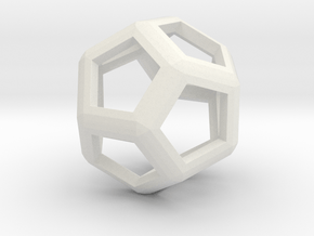 Dodecahedron in White Natural Versatile Plastic