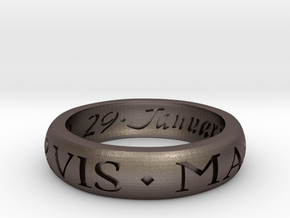Sir Francis Drake Ring - Uncharted 3 Version in Polished Bronzed Silver Steel