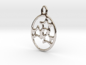 Oval 3 Star earring in Rhodium Plated Brass