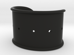 Cosplay Cuff Base (with holes for screw-back spike in Black Premium Versatile Plastic: Small