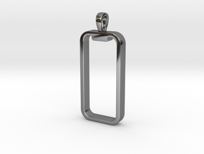 'Embrace The Notch' Phone Pendant / Keychain in Fine Detail Polished Silver