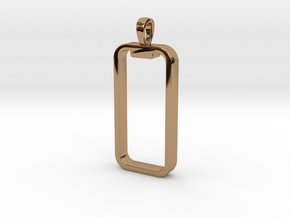 'Embrace The Notch' Phone Pendant / Keychain in Polished Brass