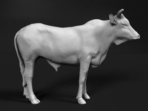 ABBI 1:12 Yearling Bull 1 in White Natural Versatile Plastic