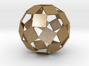 Open Rhombicosadodecahedron in Polished Gold Steel