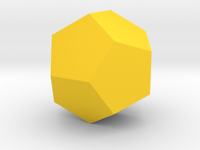 4 Dodecahedron (twelve faces). in Yellow Processed Versatile Plastic