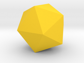 5 Icosahedron (twenty faces). in Yellow Processed Versatile Plastic