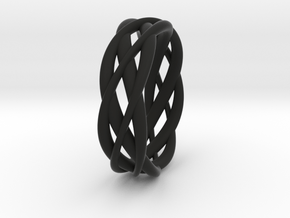 Mobius ring braid  in Black Premium Versatile Plastic: 8 / 56.75