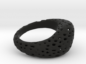 Volcanic stone ring   in Black Premium Versatile Plastic: 8 / 56.75