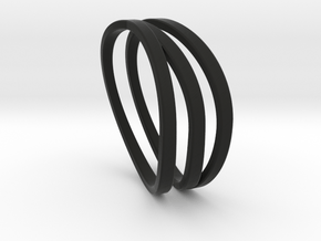 Wave ring in Black Premium Versatile Plastic: 5.5 / 50.25
