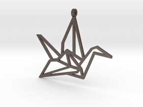 Crane Pendant S in Polished Bronzed Silver Steel