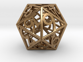 D20 Balanced - Numbers Only in Natural Brass