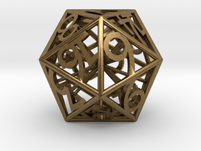 D20 Balanced - Numbers Only in Natural Bronze