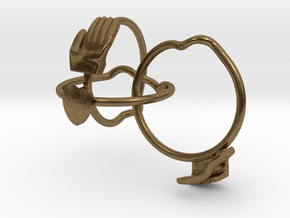 Gimmel Ring in Natural Bronze (Interlocking Parts): 5.5 / 50.25