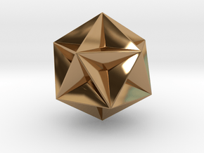 0415 Great Dodecahedron (F&full Color, 8cm) #001 in Polished Brass