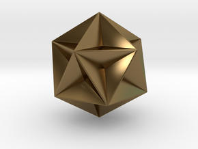 0415 Great Dodecahedron (F&full Color, 8cm) #001 in Polished Bronze